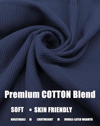 vidsel Slouchy Beanie Hats for Women & Men Cotton Knit Cuffed Skull Cap - color: 1-navy Blue