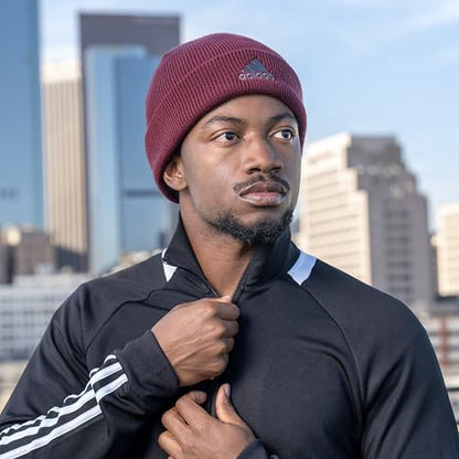 adidas Men's Premium Cuff Fold Beanie - color: Khaki Six/Grey Six