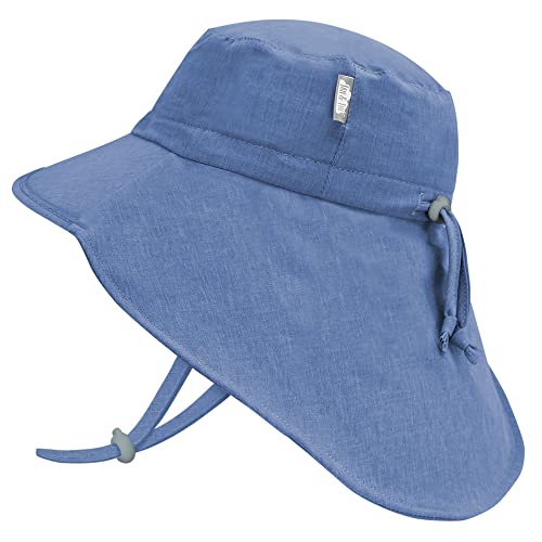 JAN & JUL 50+ UPF Quick-Dry Sun-Hats for Boys - color: Blue With Blue Trim, size: 0-6 Months