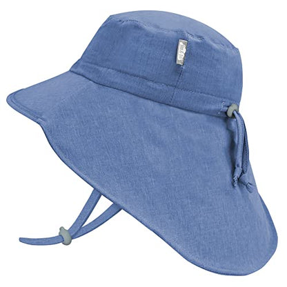 JAN & JUL 50+ UPF Quick-Dry Sun-Hats for Boys - color: Blue With Blue Trim, size: 0-6 Months