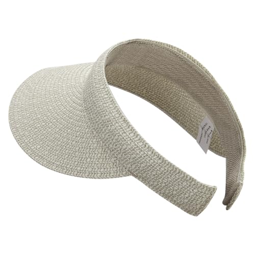 UPF 50+ Paper Braid Clip On Visor - color: Taupe Tweed