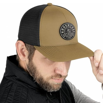 Pacific Headwear Contrast Stitch Trucker Pacflex Snapback Cap - color: Graphite/Black/Graphite