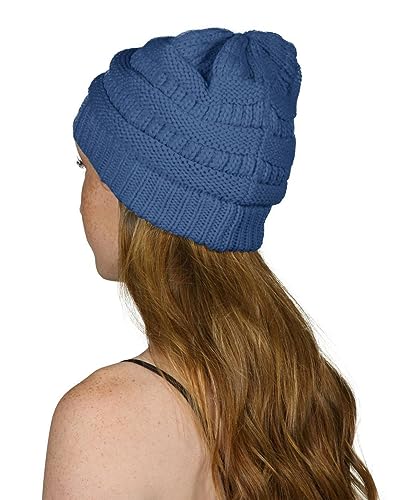 Gravity Threads Knit Soft Stretch Beanie Cap - color: Dark Denim