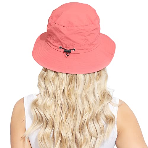 Packable Bucket Hat for Women Waterproof UV Protection Sun Hat - color: Watermelon