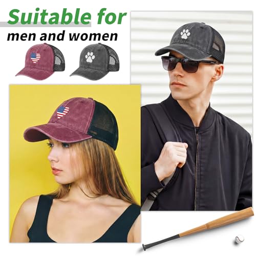 Suhine 24 Pcs Blank Trucker Hat Bulk,Unisex Baseball Cap - color: Black Blue Red