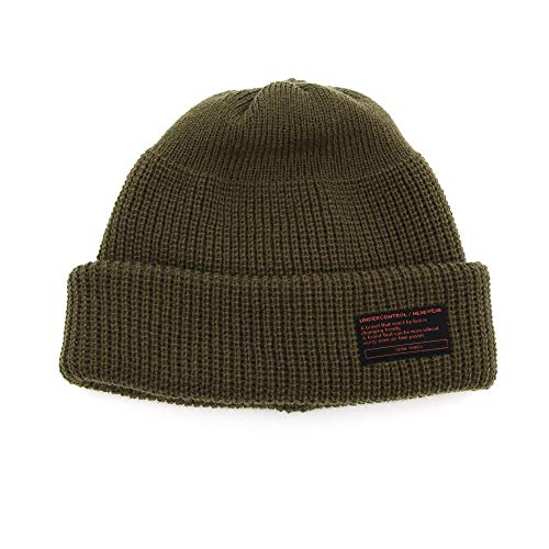 UNDERCONTROL Winter Trawler Fisherman Beanie Men Women Unisex Stylish Plain Docker Skull Hat Roll up Watch Cap Color Pack - color: Combat Khaki