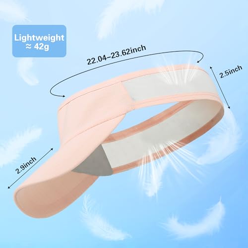 HH HOFNEN Sports Sun Visor Unisex Cooling Cap Lightweight Stretchy Packable - color: #1 Pink