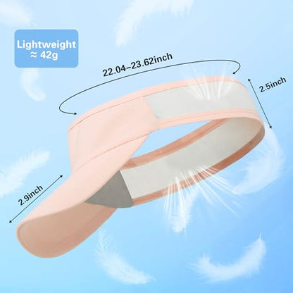 HH HOFNEN Sports Sun Visor Unisex Cooling Cap Lightweight Stretchy Packable - color: #1 Pink