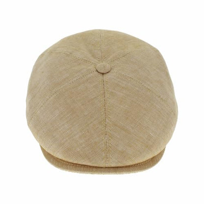 Hats in the Belfry Verona Newsboy Cap, 6 Panel, 100% Linen, Mustard Yellow, Classic Italian Heritage Style, Men's - size: X-Large