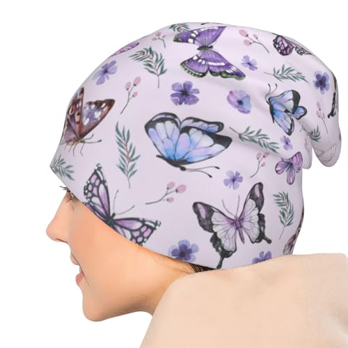 Flower Sugar Skull Beanie Hat Adult Skull Cap Warm Slouchy Knit Hat Headwear Gift for Men Women - color: Pink2