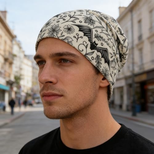 Unisex Stretch Knit Beanie Hat - color: Cute Bat