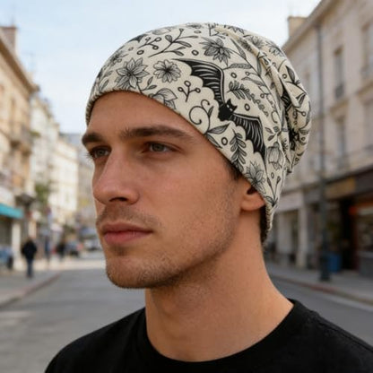Unisex Stretch Knit Beanie Hat - color: Cute Bat