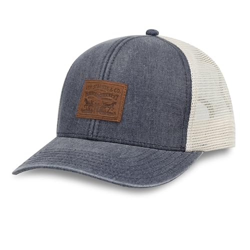 Levi's Men's Classic Style Logo Trucker Hat - Adjustable Lightweight - color: Navy