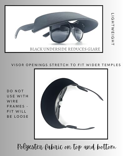 Visor ATTACHES to Sunglasses, EVA Foam, Unisex - color: Black / Black / Black Set