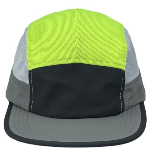 FASHIXD 5 Panel Hats for Men Baseball Cap Outdoor Sports Running Cap - color: Black/Yellow