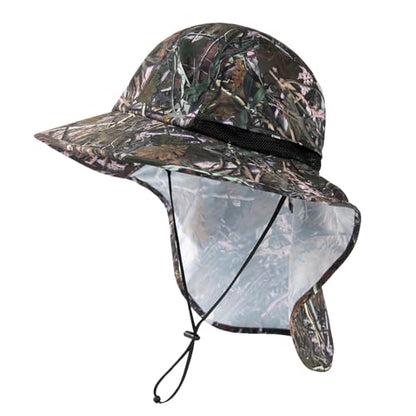 TOP-EX Oversized UPF50+ Sun Hat for Big Heads with Neck Flap & Wide Brim - color: Camo, size: Large-X-Large