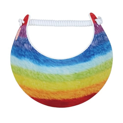 SUNBLO Roll-Up Sun Visor with Wide Brim for Outdoor Use – Running, Golf, Hiking, Beach – Ultra-Light UV Protection for All - color: Rainbow