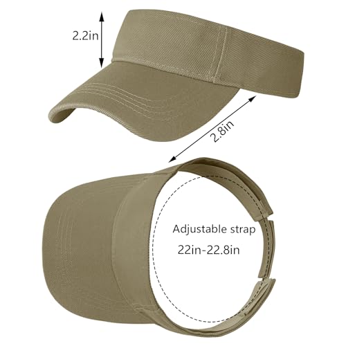 Marrywindix 1 Piece of Sport Wear Athletic Visor Sun Sports Visor Hat Visor Adjustable Cap for Women and Men - color: Khaki