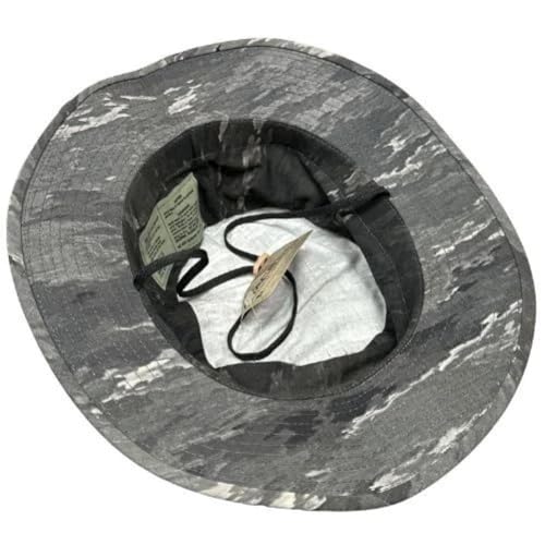 Military Boonie Hat, A-TACS Camo Pattern, Tactical Sun Hat with Chin Strap - color: A-tacs Ghost, size: 7