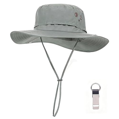 Plus Size XL XXL Sun Hats for Men Bucket Boonie UV Protection UPF50+ Waterproof Wide Brim Foldable Fishing Beach - color: Plc927light Grey, size: X-Large-XX-Large
