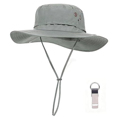Plus Size XL XXL Sun Hats for Men Bucket Boonie UV Protection UPF50+ Waterproof Wide Brim Foldable Fishing Beach - color: Plc927light Grey, size: X-Large-XX-Large