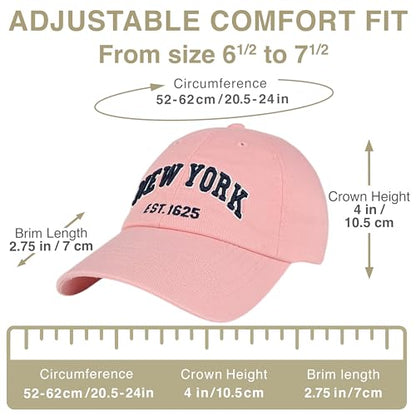E BY ELIDAN NY Dad Hat, New York EST.1625 Cotton Baseball Cap Women & Men - color: Mauve