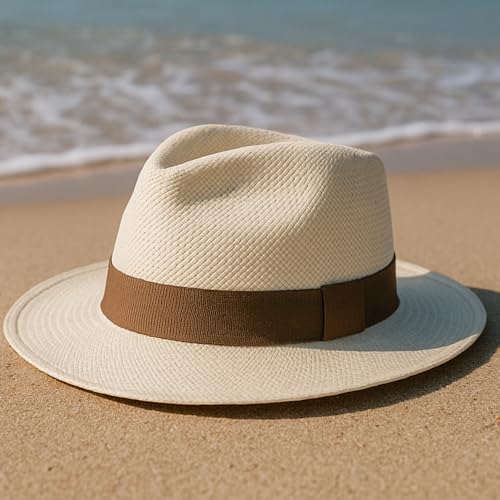 Gamboa Hatbands for Panama Hat Ribbon Hatband Cowboy Hats - color: Light Brown, size: Medium