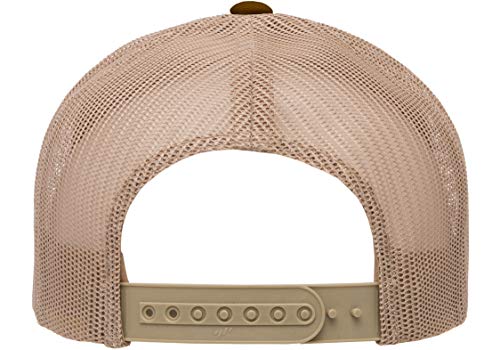 Yupoong Men's Yp Classics 5-Panel Retro Trucker Cap-2-tone - color: Brown/Khaki