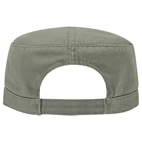 Ashen Fane Superior Garment Washed Cotton Twill Adjustable Army Cap - color: Olive Green