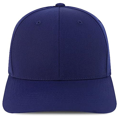 Trendy Apparel Shop Structured High Profile 6 Panel Curved Bill Snapback Baseball Cap - color: Navy