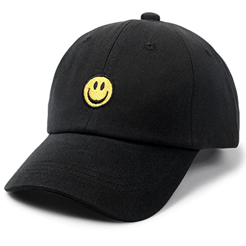 SONMONY Toddler Hat Smile Face Kids Baseball Cap Adjustable Cute Hat 3-12Y - color: Black