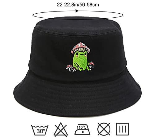 Unisex Bucket Hat Summer UPF 50+ Sun Protection Outdoor Beach Fishing Travel Hiking Hat - color: Mushroom Frog