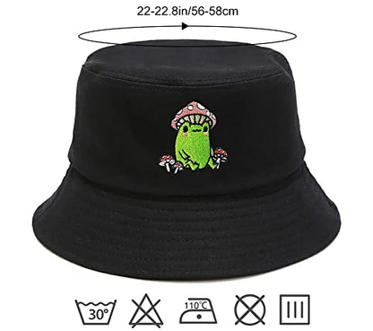 Unisex Bucket Hat Summer UPF 50+ Sun Protection Outdoor Beach Fishing Travel Hiking Hat - color: Mushroom Frog
