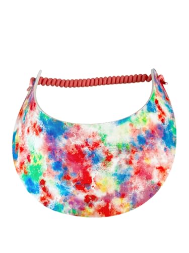 Pickleball - Fashion Fabric Foam Sun Visor for Women - Adjustable to Any Size Head - No Pressure & No Headache! | Summer Fun Design Multi-Color