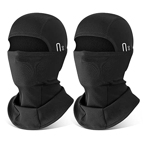 Winter Balaclava Ski Mask for Men Women, Windproof Thermal Face Mask Cold Weather Scarf for Cycling Skiing Climbing - color: Black+black
