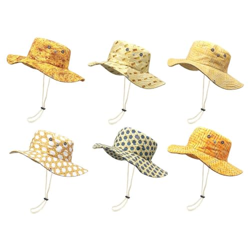 Sun Bucket Hat for Men Women Fishing Beach Safari Trendy Cotton Cowboy Cap for Golf Hiking Hunting Outdoor Boonie - color: Golden Bark