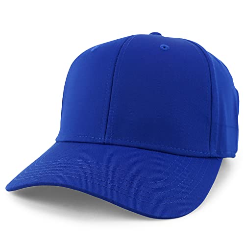Trendy Apparel Shop High Crown Adjustable Plain Solid Baseball Cap - color: Royal