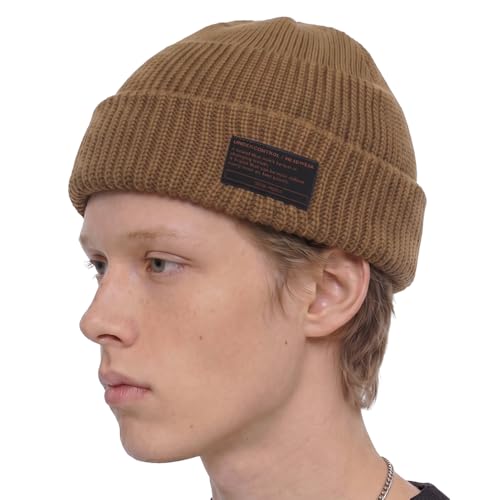 UNDERCONTROL Winter Trawler Fisherman Beanie Men Women Unisex Stylish Plain Docker Skull Hat Roll up Watch Cap Color Pack - color: Combat Desert