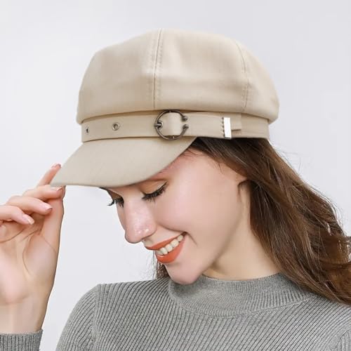 Newsboy Caps for Women Classic Beret Hats Autumn Winter Cap - color: C-beige