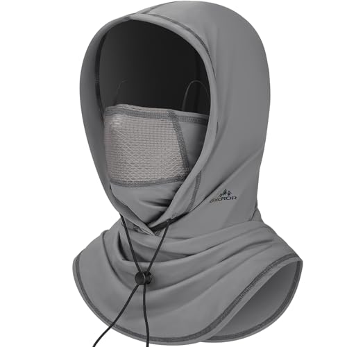 GXCROR Cooling Breathable Balaclava Face Mask Sun UV Protection Hood Shiesty Mask for Cycling Fishing Running - color: Gray