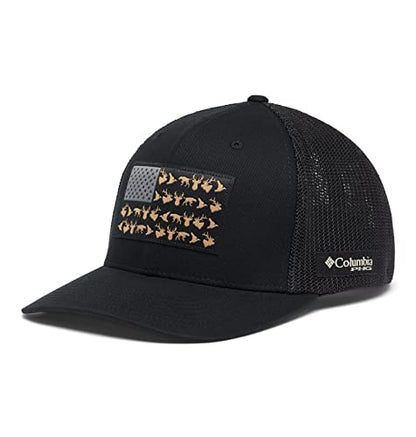 Columbia Unisex PHG Game Flag Mesh Ball Cap - color: Black, size: XX-Large