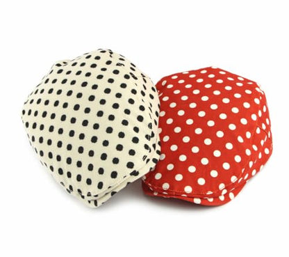 Cotton Newsboy Cap,Breathable Ivy Gatsby Cabbie Beret Hat for Men's Women Driving Hunting Golf - color: Dot Red