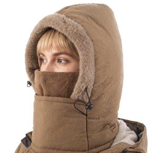Balaclava Fleece Ski Mask, Windproof Face Cover for Men and Women - color: Brown