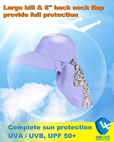 Tirrina Women's Sun Hat Wide Brim, UV Protection Sun Hats for Women - color: #Purple
