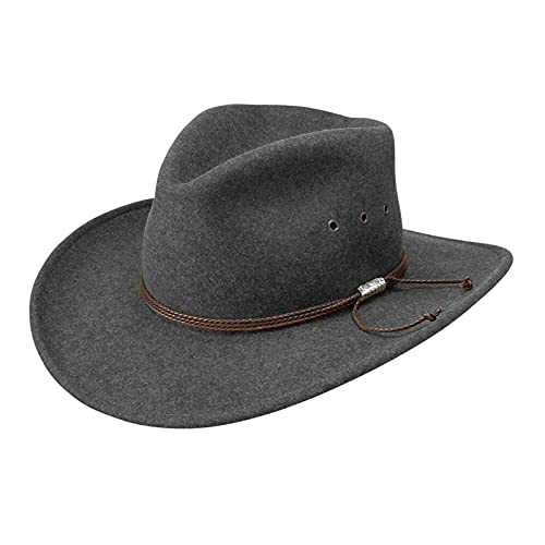 Stetson Men’s Larkspur Wool Fedora Hat (Grey Mix, X-Large)