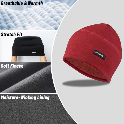 Honeycomb Thermal Skull Cap Beanie for Men Women - color: Aa-e11-red