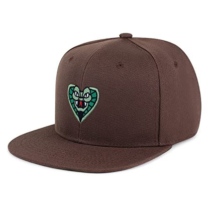 Snake Hip-Hop Snapback Hat Embroidered Baseball Cap Cobra - color: 10. Brown