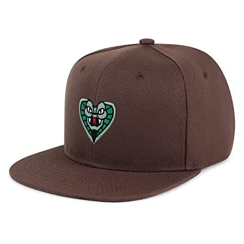 Snake Hip-Hop Snapback Hat Embroidered Baseball Cap Cobra - color: 10. Brown