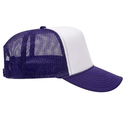 Margarita Social Club Trucker Hat | Margs Tequila Drinking Funny Cute Drinks | Premium Mesh Foam Trucker Hat for Men & Women - color: Purple/White