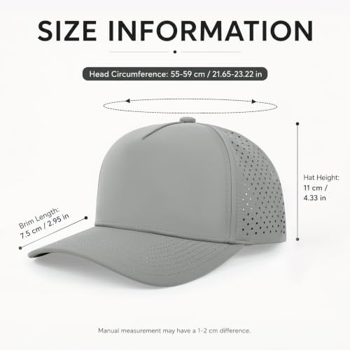 Quick Dry Baseball Cap Waterproof Snapback Trucker Golf Hat for Men Women - color: Light Gray
